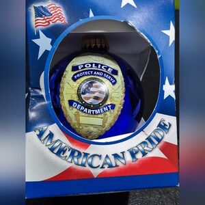 American Pride Police Department 'Protect And Serve' Christmas Tree Ornament